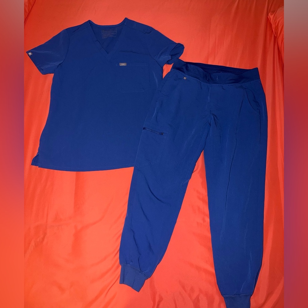 Figs Royal Blue Scrub Set